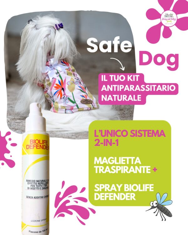 Safe Dog: 1 Maglietta + Spray “Stop Pappataci”