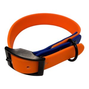 Kit collare e guinzaglio Arancio e Blu - Biothane®